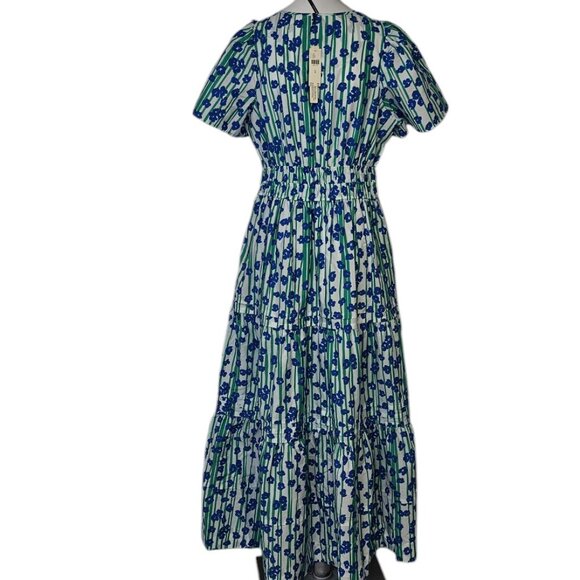 Anthropologie The Somerset Maxi Dress, Short Sleeve, Smocked, Tiered, Floral, L - Picture 2 of 7